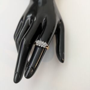 Gold Plated CZ Cluster Ring